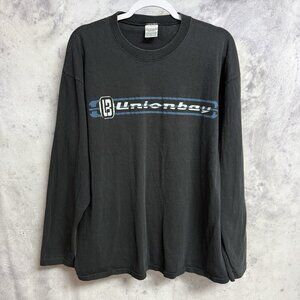 Vintage Union Bay T Shirt Mens XL 23.5x28 Black Long Sleeve Y2K 90s Skate
